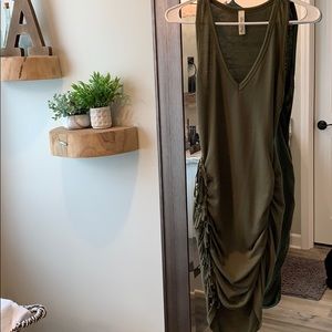 Cotton Synched Fringe Dress